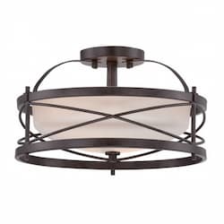 Ginger Semi Flush Light, Old Bronze