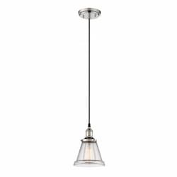 100W Vintage Mini Pendant Light w/ 6.5" Wide Shade, Polished Nickel