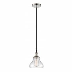 100W Vintage Mini Pendant Light w/ 7" Wide Shade, Polished Nickel