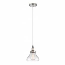 100W Vintage Mini Pendant Light w/ 7" Wide Shade, Polished Nickel