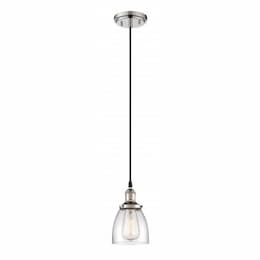 100W Vintage Mini Pendant Light w/ 5.125" Wide Shade, Polished Nickel