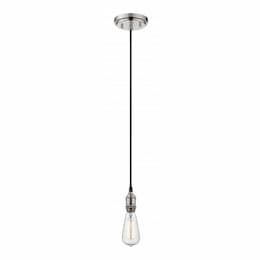 100W Vintage 8" 1-Light Mini Pendant Light, Polished Nickel