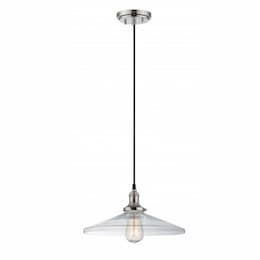 100W Vintage Pendant Light Fixture, Polished Nickel