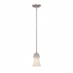 Neval Mini Pendant Light Fixture, Brushed Nickel, Satin White Glass