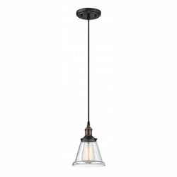 100W Vintage Mini Pendant Light w/ 6.5" Wide Shade, Rustic Bronze