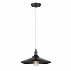 100W Vintage 6.5" Pendant Light Fixture w/ Matching Shade, Rustic Bronze