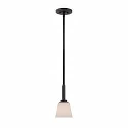 Mobili Mini Pendant Light Fixture, Aged Bronze, Satin White Glass