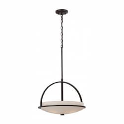 Neval Pendant Light Fixture, Sudbury Bronze, Satin White Glass