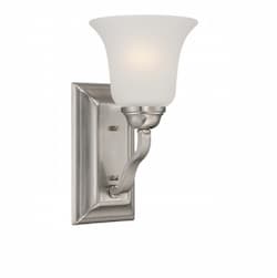 60W Elizabeth Vanity Light Fixture, 1-Light, Brushed Nickel