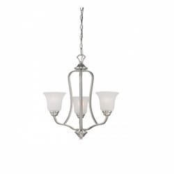 60W Elizabeth Chandelier Light, 3-Light, Brushed Nickel