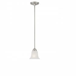 60W Elizabeth Mini Pendant Light, 1-Light, Brushed Nickel