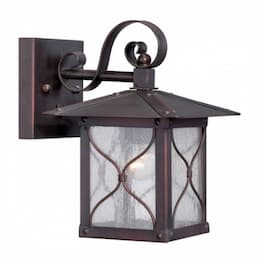 Vega 6.5" Outdoor Wall Light Fixture, Classic Bronze, Clear Seed Glass