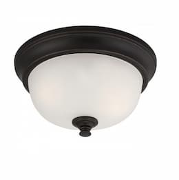 60W Elizabeth Flush Mount, 2-Light, Sudbury Bronze