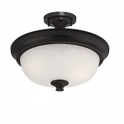 60W Elizabeth Semi-Flush Light, 2-Light, Sudbury Bronze