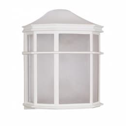 10in Outdoor Wall Lantern w/ GU24 Bulb, Cage, White