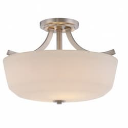 Laguna LED Semi Flush Mount Ceiling Light, Brushed Nickel