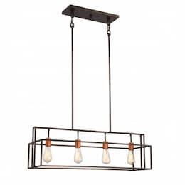 240W Lake Island Pendant Light, Bronze, Copper Accents Finish