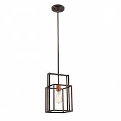 60W Lake Mini Pendant Light, Bronze, Copper Accents Finish