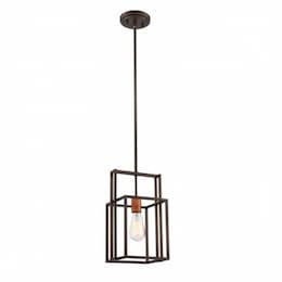 60W Lake Mini Pendant Light, Bronze, Copper Accents Finish