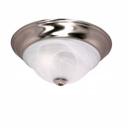 60W 13 in. Triumph Flush Mount, Alabaster Glass, Brushed Nickel