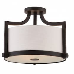 Meadow LED Semi Flush Light Fixture, Russet Bronze Finish