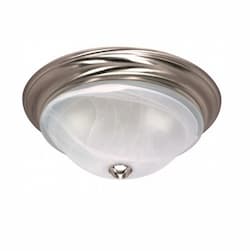 60W 15.5 in. Triumph Flush Mount, Alabaster Glass, Brushed Nickel