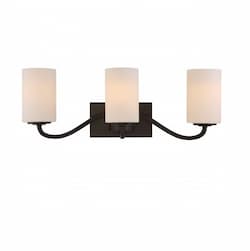 300W Willow Vanity Light Fixture, 3-Light, Forest Bronze