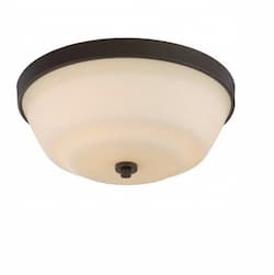 60W Willow Flush Mount Fixture, 2-Light, Forest Bronze