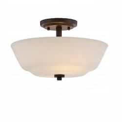 60W Willow Semi-Flush Light, 2-Light, Forest Bronze