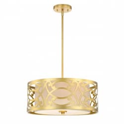 Filigree Pendant Light, Natural Brass Finish