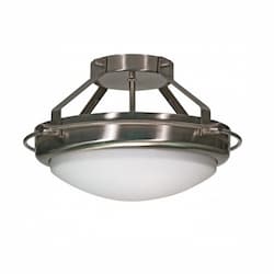 Polaris 14"  Semi-Flush Light, Frosted Glass Shades