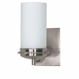 Polaris 5"  Vanity Light, Satin Frosted Glass Shade