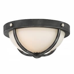 Sherwood Flush Mount Light Fixture, Iron Black w/ Brushed Nickel Accents