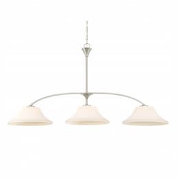 Fawn Island Pendant Light Fixture, Brushed Nickel Finish, 3 Lights