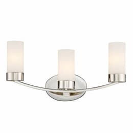  3-Light Vanity Fixture, Polished Nickel