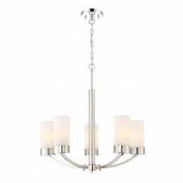  5-Light Chandelier Fixture, Polished Nickel