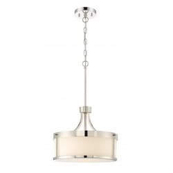 100W 2-Light Pendant Fixture, Polished Nickel