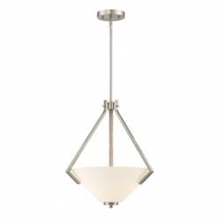 Nome 2-Light Pendant Light Fixture, Brushed Nickel, Frosted Glass