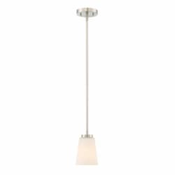 Nome Pendant Light Fixture, Brushed Nickel, Frosted Glass