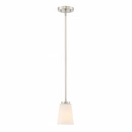 Nome Pendant Light Fixture, Brushed Nickel, Frosted Glass