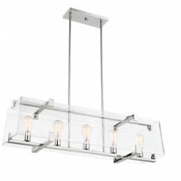 300W, Shelby Island Pendant Light Fixture, Polish Nickel Finish, 300W