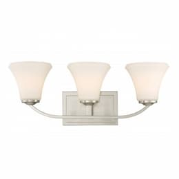 Fawn Vanity Light, Mahogany Brushed Nickel Finish, 3 Lights