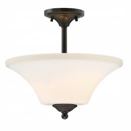 Fawn LED Semi Flush Light Fixture, Mahogany Bronze Finish