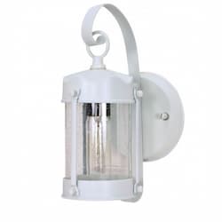 11" Piper Wall Lantern, Clear Seed Glass, White Finish