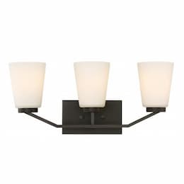 Nome 3-Light Vanity Light Fixture, Mahogany Bronze, Frosted Glass