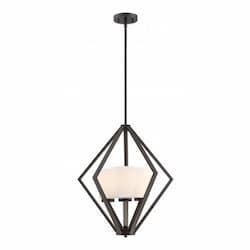 Nome 3-Light Pendant Light Fixture, Mahogany Bronze, Frosted Glass