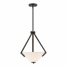 Nome 2-Light Pendant Light Fixture, Mahogany Bronze, Frosted Glass