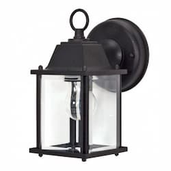 9" Cube Wall Lantern, Clear Beveled Glass, Textured Black Finish