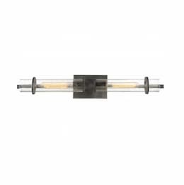 60W Incandescent 2-Light Vanity Fixture, Iron Black