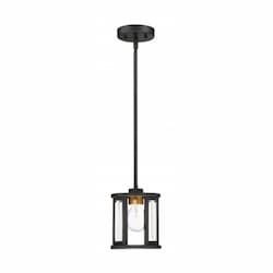 Payne Mini Pendant Light Fixture, Midnight Bronze, Clear Beveled Glass